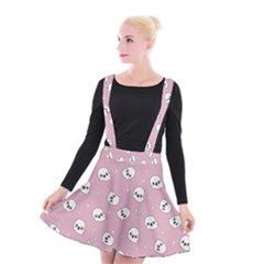 Cute Kawaii Ghost Pattern Suspender Skater Skirt by Valentinaart