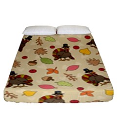 Thanksgiving Turkey Pattern Fitted Sheet (king Size) by Valentinaart