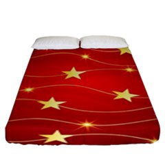 Stars Background Christmas Decoration Fitted Sheet (king Size) by Sapixe