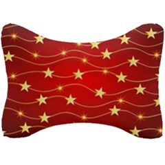 Stars Background Christmas Decoration Seat Head Rest Cushion by Sapixe