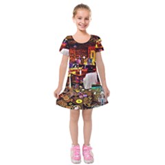 Painted House Kids  Short Sleeve Velvet Dress by MRTACPANS