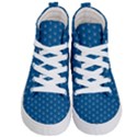 Quebec French Royal Fleur De Lys Elegant Pattern Blue Blue Quebec Fleur De Lys Pattern Blue Kid s Hi-Top Skate Sneakers View1