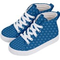 Quebec French Royal Fleur De Lys Elegant Pattern Blue Blue Quebec Fleur De Lys Pattern Blue Kid s Hi-Top Skate Sneakers View2