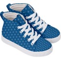 Quebec French Royal Fleur De Lys Elegant Pattern Blue Blue Quebec Fleur De Lys Pattern Blue Kid s Hi-Top Skate Sneakers View3