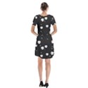 Pattern Skull Stars Halloween Gothic on black background Short Sleeve V-neck Flare Dress View2