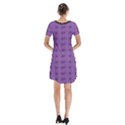 Pattern Spiders Purple and black Halloween Gothic Modern Short Sleeve V-neck Flare Dress View2