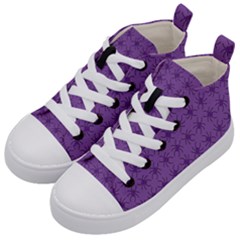 Pattern Spiders Purple And Black Halloween Gothic Modern Kid s Mid-top Canvas Sneakers by genx