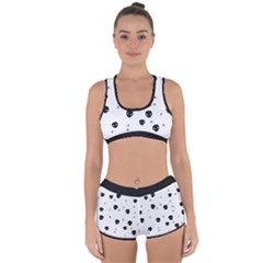 Pattern Skull Stars Handrawn Naive Halloween Gothic Black And White Racerback Boyleg Bikini Set by genx