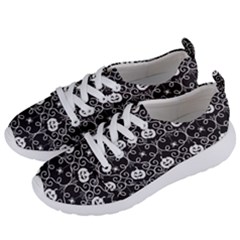 Pattern Pumpkin Spider Vintage Gothic Halloween Black And White Women s Lightweight Sports Shoes by genx