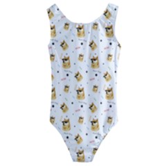 Doge Much Thug Wow Pattern Funny Kekistan Meme Dog White Kids  Cut-out Back One Piece Swimsuit by snek