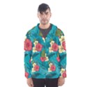 Apu Apustaja and Groyper Pepe The Frog frens Hawaiian Shirt with red Hibiscus on Green background from Kekistan Hooded Windbreaker (Men) View1