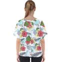 Apu Apustaja and Groyper Pepe The Frog frens Hawaiian Shirt with red Hibiscus on White background from Kekistan V-Neck Dolman Drape Top View2