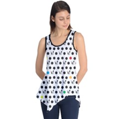 Boston Terrier Dog Pattern With Rainbow And Black Polka Dots Sleeveless Tunic by genx