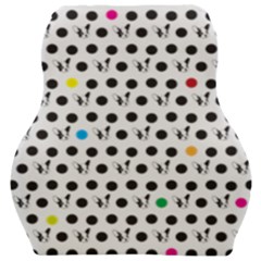 Boston Terrier Dog Pattern With Rainbow And Black Polka Dots Car Seat Velour Cushion  by genx