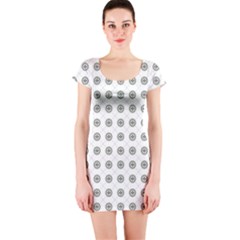 Logo Kekistan Pattern Elegant With Lines On White Background Short Sleeve Bodycon Dress by snek