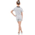 Logo Kekistan Pattern Elegant with lines on white background Kids  Mesh Tee and Shorts Set View2