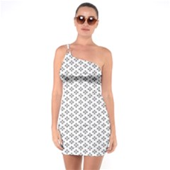 Logo Kek Pattern Black And White Kekistan White Background One Soulder Bodycon Dress by snek