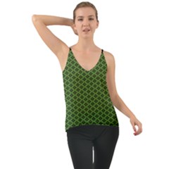 Logo Kek Pattern Black And Kekistan Green Background Chiffon Cami by snek