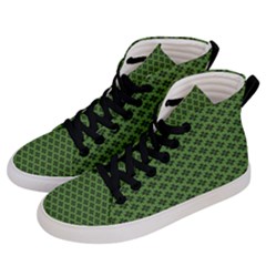 Logo Kek Pattern Black And Kekistan Green Background Women s Hi-top Skate Sneakers by snek