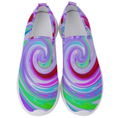 Groovy Abstract Red Swirl On Purple And Pink Men s Slip On Sneakers by myrubiogarden