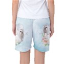 Cute Little Maltese With Flowers Women s Basketball Shorts View2