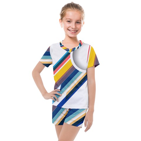 Vector Geometric Polygons And Circles Kids  Mesh Tee And Shorts Set by Mariart