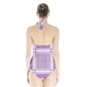 Purple Geometric Headdress Halter Swimsuit View2