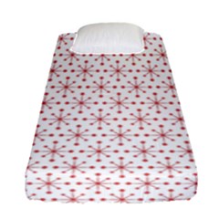 Pattern Christmas Pattern Red Stars Fitted Sheet (single Size) by Sapixe