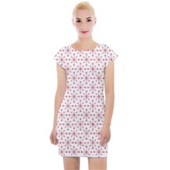 Pattern Christmas Pattern Red Stars Cap Sleeve Bodycon Dress by Sapixe