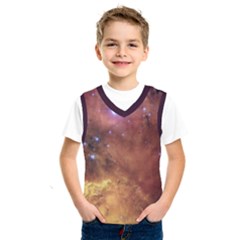 Cosmic Astronomy Sky With Stars Orange Brown And Yellow Kids  Basketball Tank Top by genx