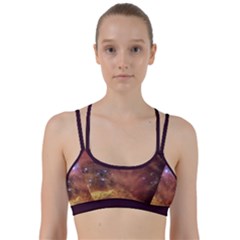 Cosmic Astronomy Sky With Stars Orange Brown And Yellow Line Them Up Sports Bra by genx