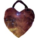 Cosmic Astronomy sky with stars orange brown and yellow Giant Heart Shaped Tote View2