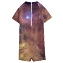 Cosmic Astronomy sky with stars orange brown and yellow Kids  Boyleg Half Suit Swimwear View2