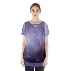 Orion Nebula Pastel Violet Purple Turquoise Blue Star Formation Skirt Hem Sports Top by genx