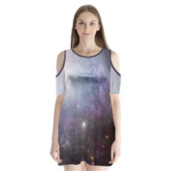 Orion Nebula Pastel Violet Purple Turquoise Blue Star Formation Shoulder Cutout Velvet One Piece by genx