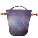 Orion Nebula pastel violet purple turquoise blue star formation Drawstring Bucket Bag View1