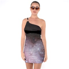 Eagle Nebula Wine Pink And Purple Pastel Stars Astronomy One Soulder Bodycon Dress by genx