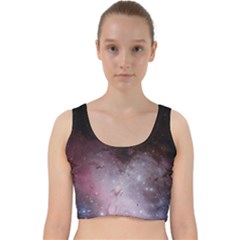 Eagle Nebula Wine Pink And Purple Pastel Stars Astronomy Velvet Racer Back Crop Top by genx