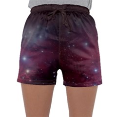 Christmas Tree Cluster Red Stars Nebula Constellation Astronomy Sleepwear Shorts by genx