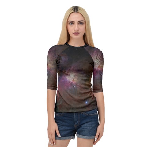 Orion Nebula Star Formation Orange Pink Brown Pastel Constellation Astronomy Quarter Sleeve Raglan Tee by genx