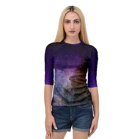 Carina Nebula Ngc 3372 The Grand Nebula Pink Purple And Blue With Shiny Stars Astronomy Quarter Sleeve Raglan Tee by genx