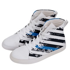 Usa Flag The Thin Blue Line I Back The Blue Usa Flag Grunge On White Background Men s Hi-top Skate Sneakers by snek