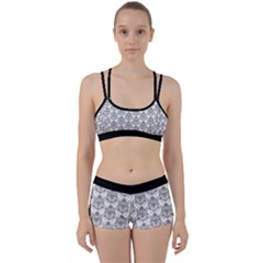 Scarab Pattern Egyptian Mythology Black And White Perfect Fit Gym Set by genx