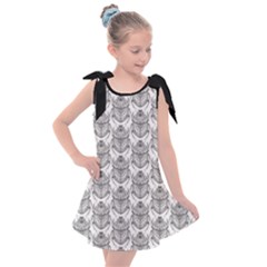 Scarab Pattern Egyptian Mythology Black And White Kids  Tie Up Tunic Dress by genx