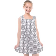 Scarab Pattern Egyptian Mythology Black And White Kids  Cross Back Dress by genx