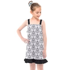 Scarab Pattern Egyptian Mythology Black And White Kids  Overall Dress by genx