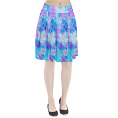 Blue And Hot Pink Succulent Underwater Sedum Pleated Skirt by myrubiogarden