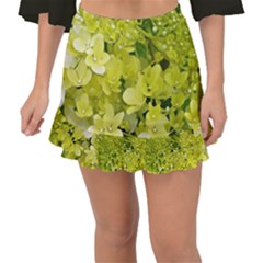 Elegant Chartreuse Green Limelight Hydrangea Macro Fishtail Mini Chiffon Skirt by myrubiogarden