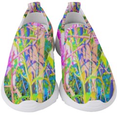 Abstract Oriental Lilies In My Rubio Garden Kids  Slip On Sneakers by myrubiogarden