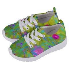 Red Rose With Stunning Golden Yellow Garden Foliage Kids  Lightweight Sports Shoes by myrubiogarden
